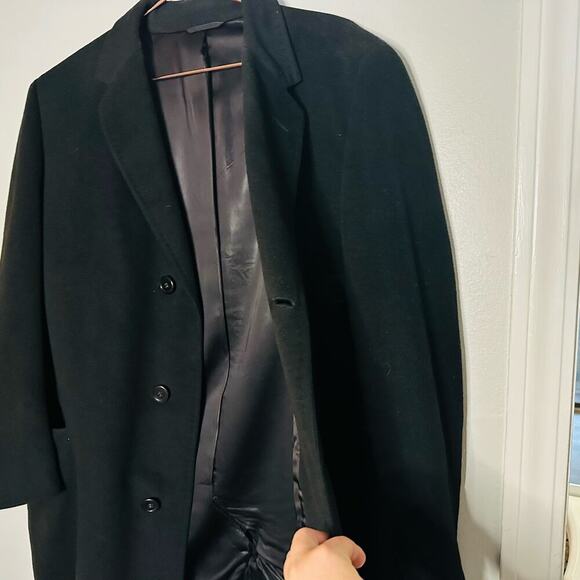 Vintage Sterling Lindner Black Oversized Three Button Cashmere Mink Coat Size XL - Picture 8 of 13